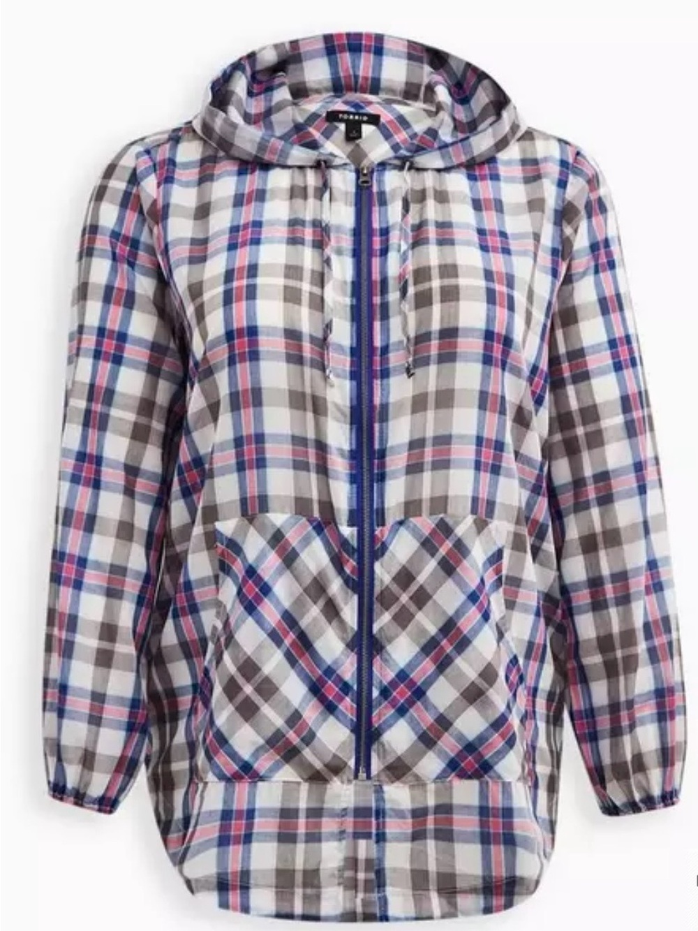 Torrid Long Line Zip-Up Voile Plaid Hooded
Oversized Jacket Size Large - Picture 7 of 7